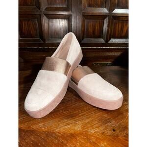 Taryn Rose  Greta Scandi Coquette Rose Gold Pink Suede Platform Loafers Sneakers